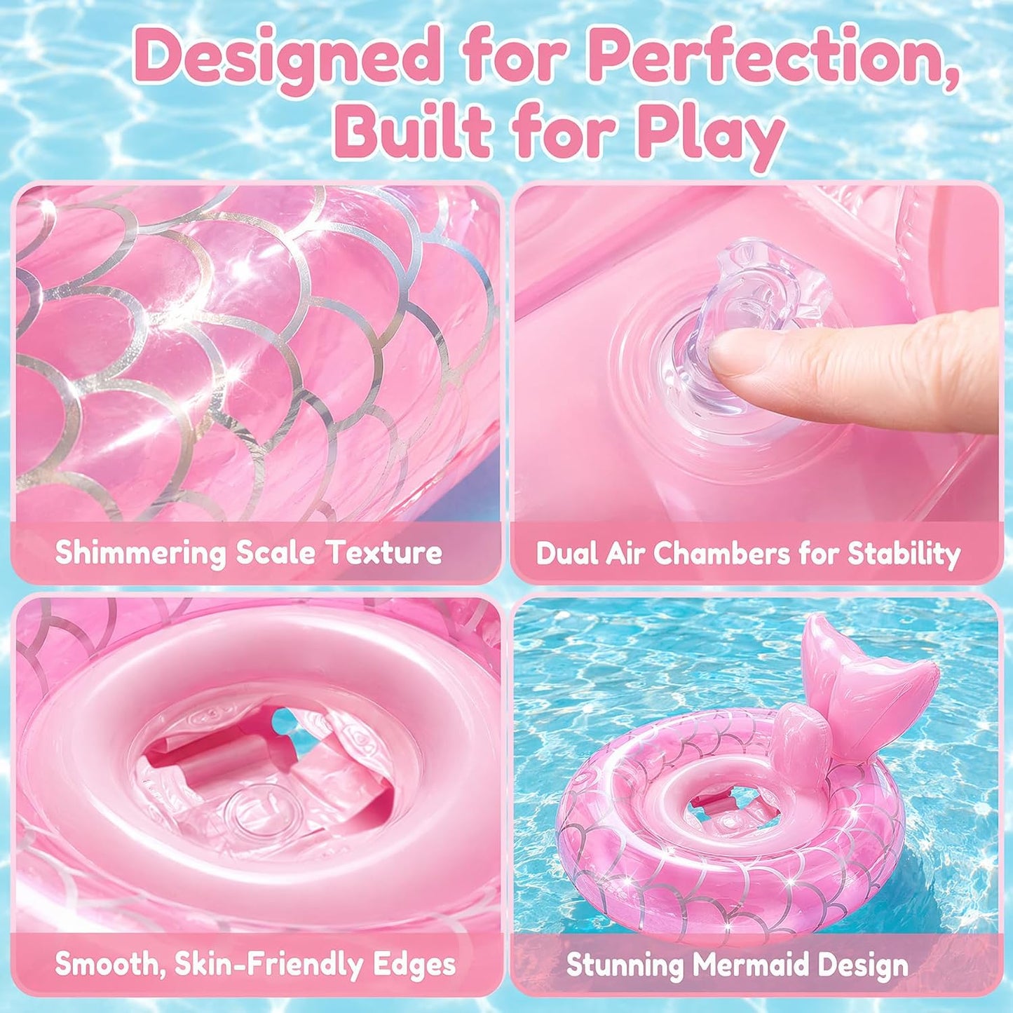 Baby Schwimmring, Baby Schwimmen Ring, Schwimmhilfe mit Schwimmsitz, Schwimmreifen für Kleinkind von 6 Monate bis 48 Monate, Schwimmlernhilfe für Mädchen und Jungs
