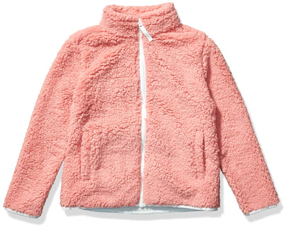 Amazon Essentials Mädchen Sherpa-Fleecejacke mit durchgehendem Reißverschluss