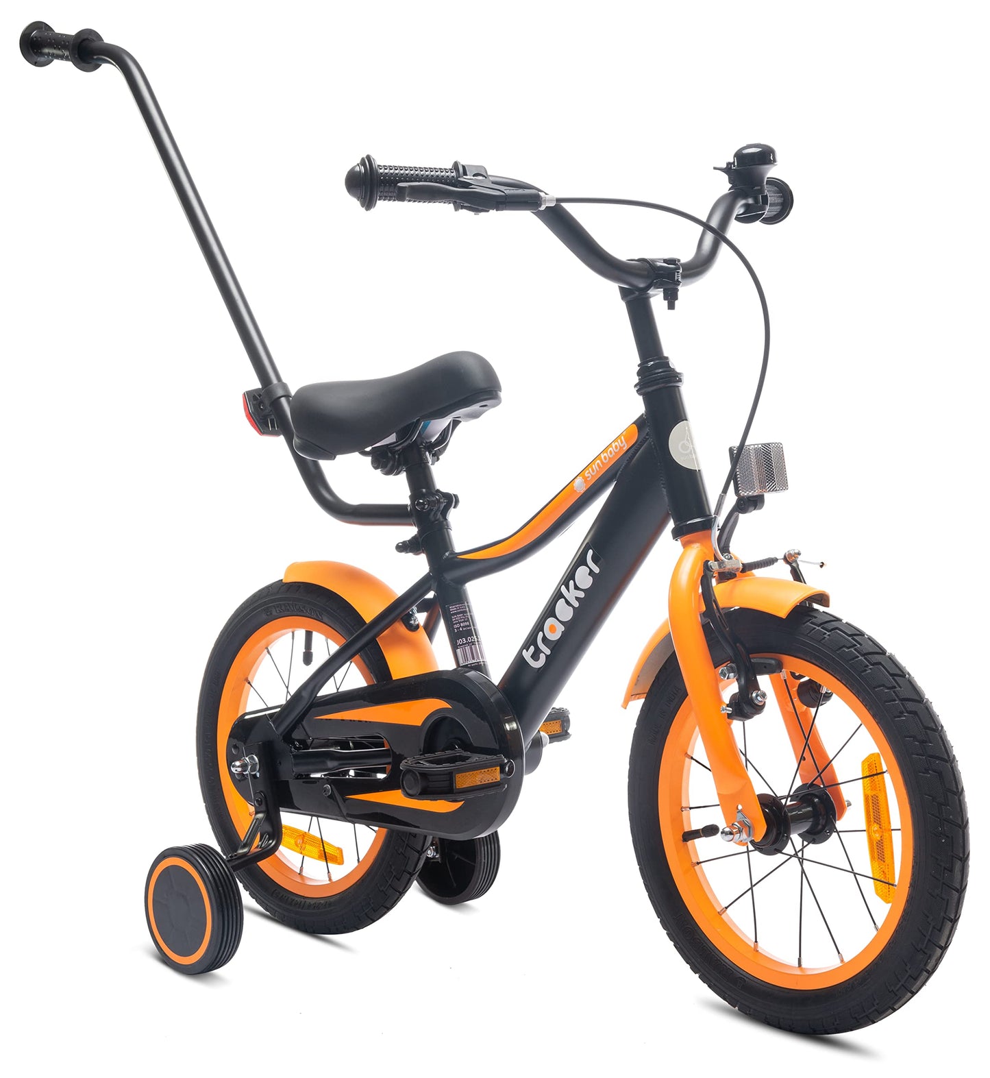 sun baby Jungenfahrrad Kinderfahrrad 14 und 16 Zoll Jungen Tiger Tracker Bike Leicht Stützräder mit Schubstange ab 2-6 Jahre BMX Fahrrad Kinder - Meloni2
