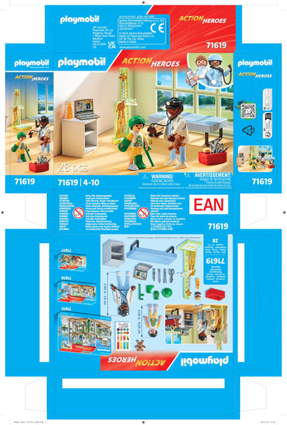 PLAYMOBIL | Action Heroes | Kinderarzt mit Teddybär | nachhaltiges Spielzeug für Kinder ab 4 Jahren | 71619