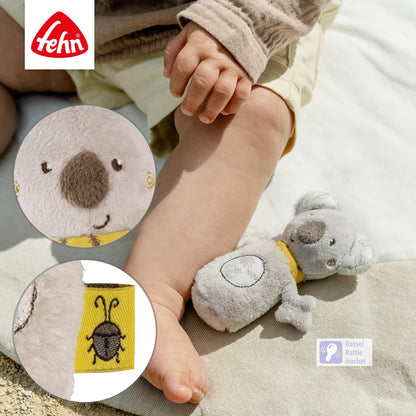 Fehn Mini-Rassel Otter – Mini-Greifling zum Rasseln, Fühlen, Spielen mit kuschelweichem Stoff-Tier – ein treuer Begleiter für Babys und Kleinkinder ab 0+ Monaten