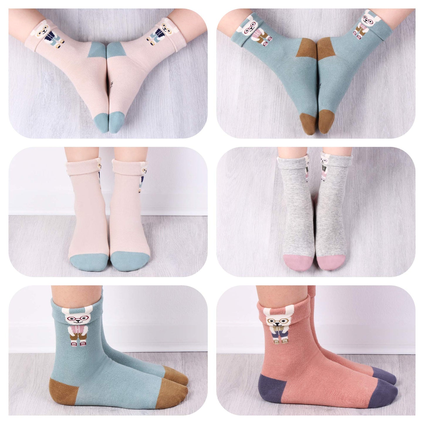 L&K-II 10/12 Paar Kinder Mädchen Socken mit niedlichen Herzmustern Kids Füßlinge Sneakersocken bunt 2825