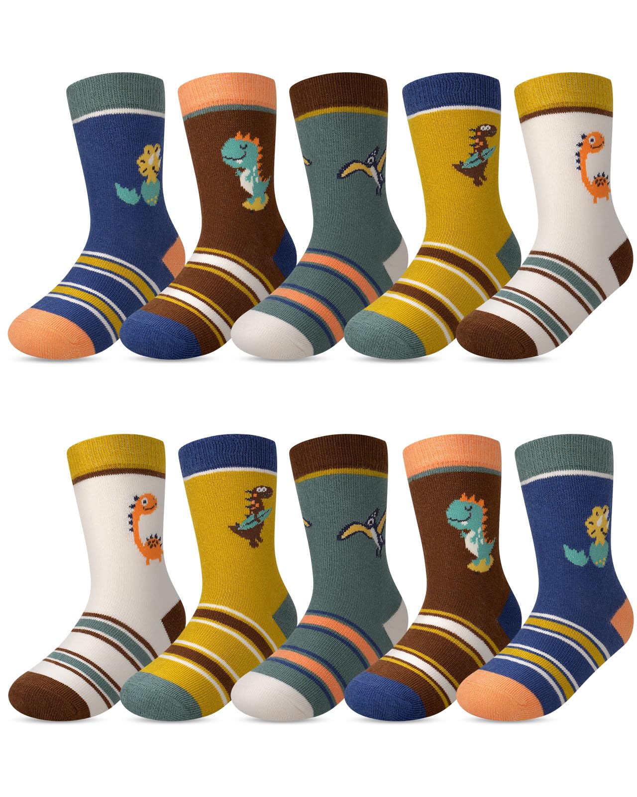 Kyopp 10 Paar Socken Kinder Mädchen und Jungen Klassisch Socken Lustig Cotton Socken Crew Socks Winter/Sommer