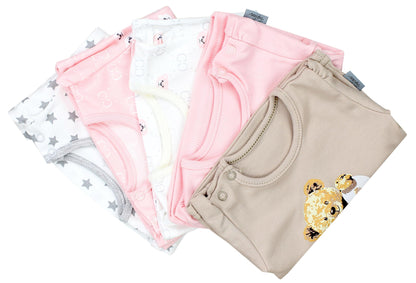TupTam Baby Mädchen Kurzarm T-Shirt Gemustert Bunt 5er Set