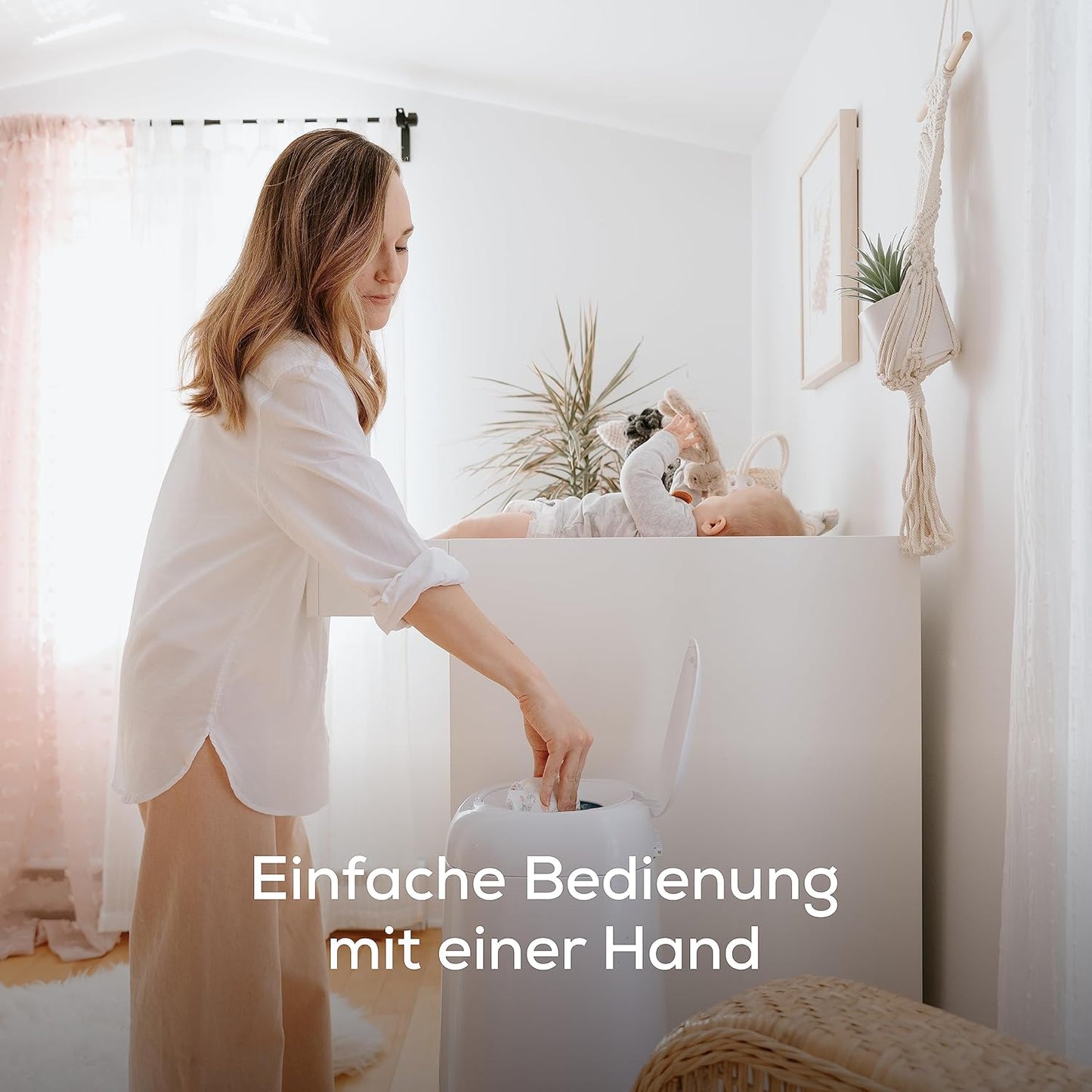 Angelcare Original Dress-Up XL Windeleimer, 5 x weniger Folienverbrauch, Umweltfreundlicheres System mit 1 Nachfüllkassette