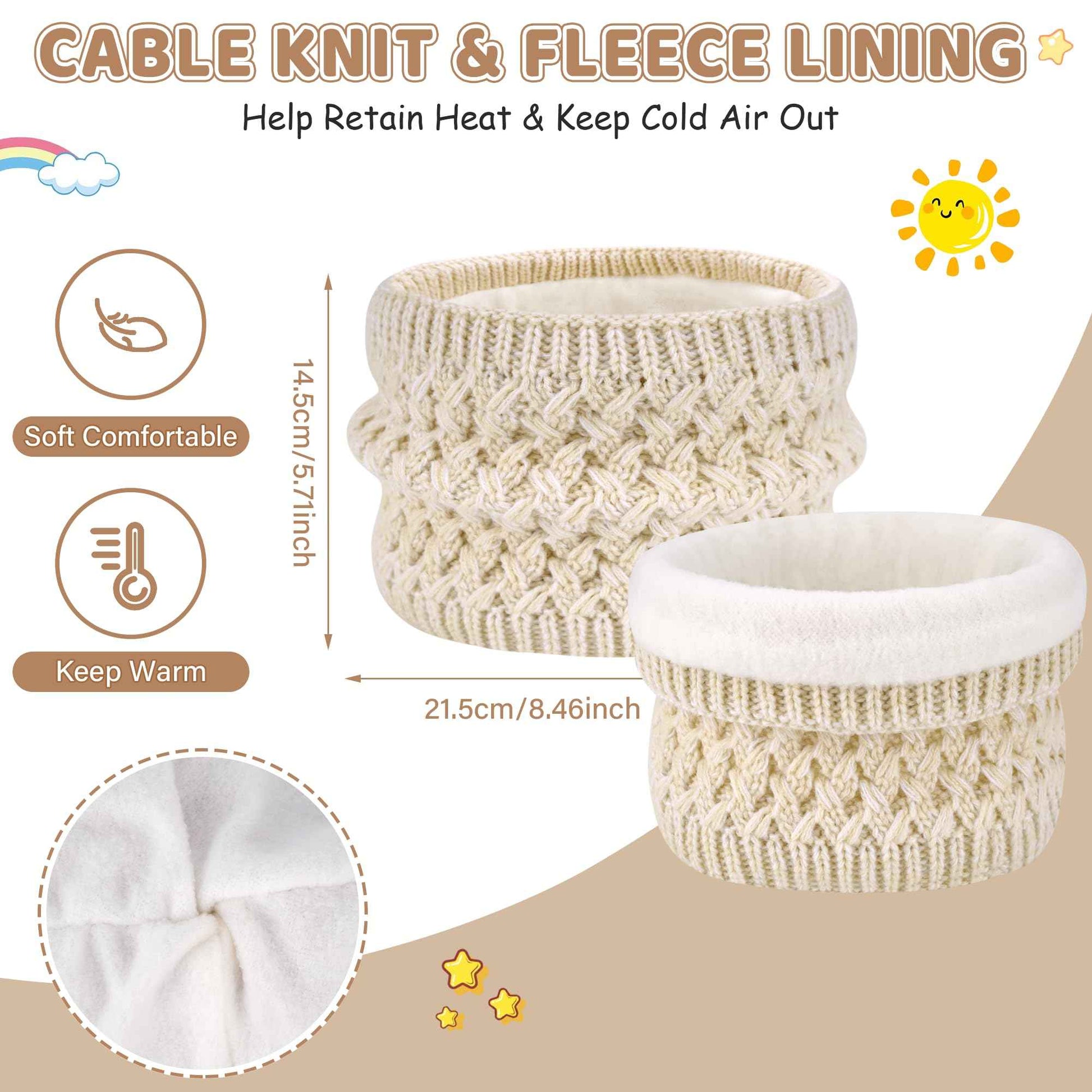Children's Winter Hat Loop Scarf Touchscreen Gloves Set 2 3 4 5 6 7 Years Toddler Winter Hat Beanie Tube Scarf Knitted Pom Hats Gift Girls Boys