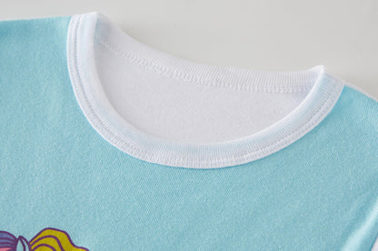 LOLPIP Mädchen Pyjamas 100% Baumwolle Schlafanzug für Kinder Schlafkleidung Langarm 4 Stück Set 1-12 Jahre