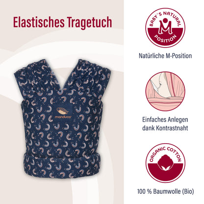 manduca Sling - Babytragetuch - Elastische Babytrage für Neugeborene von der Geburt bis zu 15 kg - Bio-Baumwolle - GOTS zertifiziert