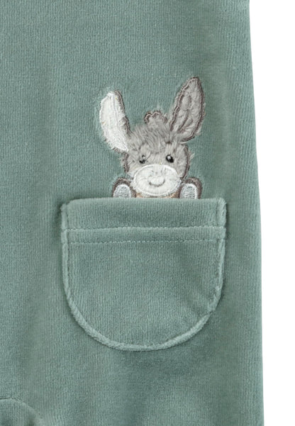 Sterntaler Romper Set Emmi - Baby Rompers made of Velour with Donkey Emmi Appliqué - with Long Sleeve Shirt - Snap Fasteners in the Crotch - Comfortable Unisex Two-Piece from Birth 