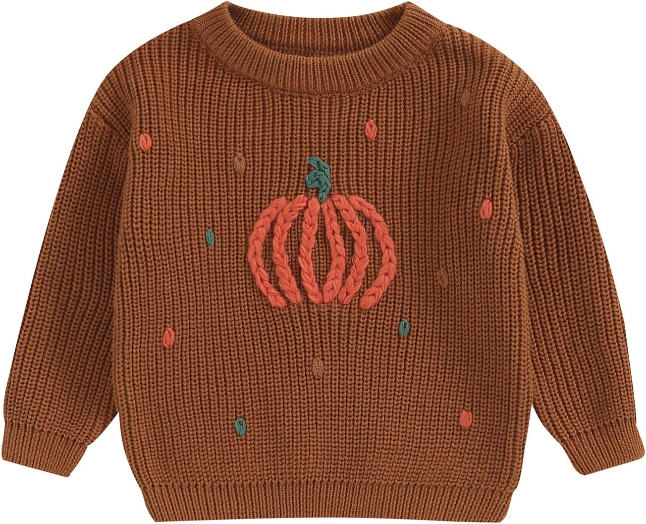 Yassiglia Baby Halloween Strickpullover Kleinkinder Kürbis/Geist Sweatshirt Langarm Rundhals Gestrickter Pullover Neugeborenes Baby My First Halloween Outfit