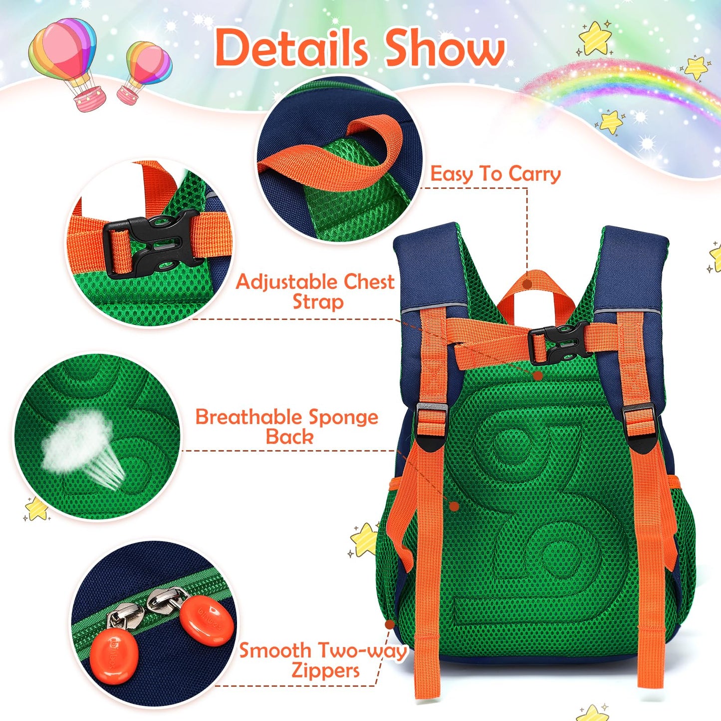 Kinderrucksack Mädchen Kleiner Rucksack Kinder mit Brustgurt, Rosa | Leicht Wasserdicht Vorschule Kleinkind, Schulrucksack Einhorn, Tagesrucksack, Kindergarten Schultasche für 1-5 Jahre
