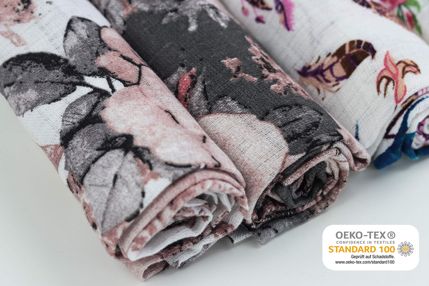 FENSILO - Mulltücher - Mullwindeln - 10er Pack 70x80 cm - Stoffwindeln, Made IN EU, schadstoffgeprüft - Spucktücher Set für Mädchen – Baby Mullwindeln- Rosa - Oeko-TEX Zertifiziert