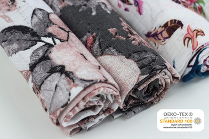 FENSILO - Mulltücher - Mullwindeln - 10er Pack 70x80 cm - Stoffwindeln, Made IN EU, schadstoffgeprüft - Spucktücher Set für Mädchen – Baby Mullwindeln- Rosa - Oeko-TEX Zertifiziert
