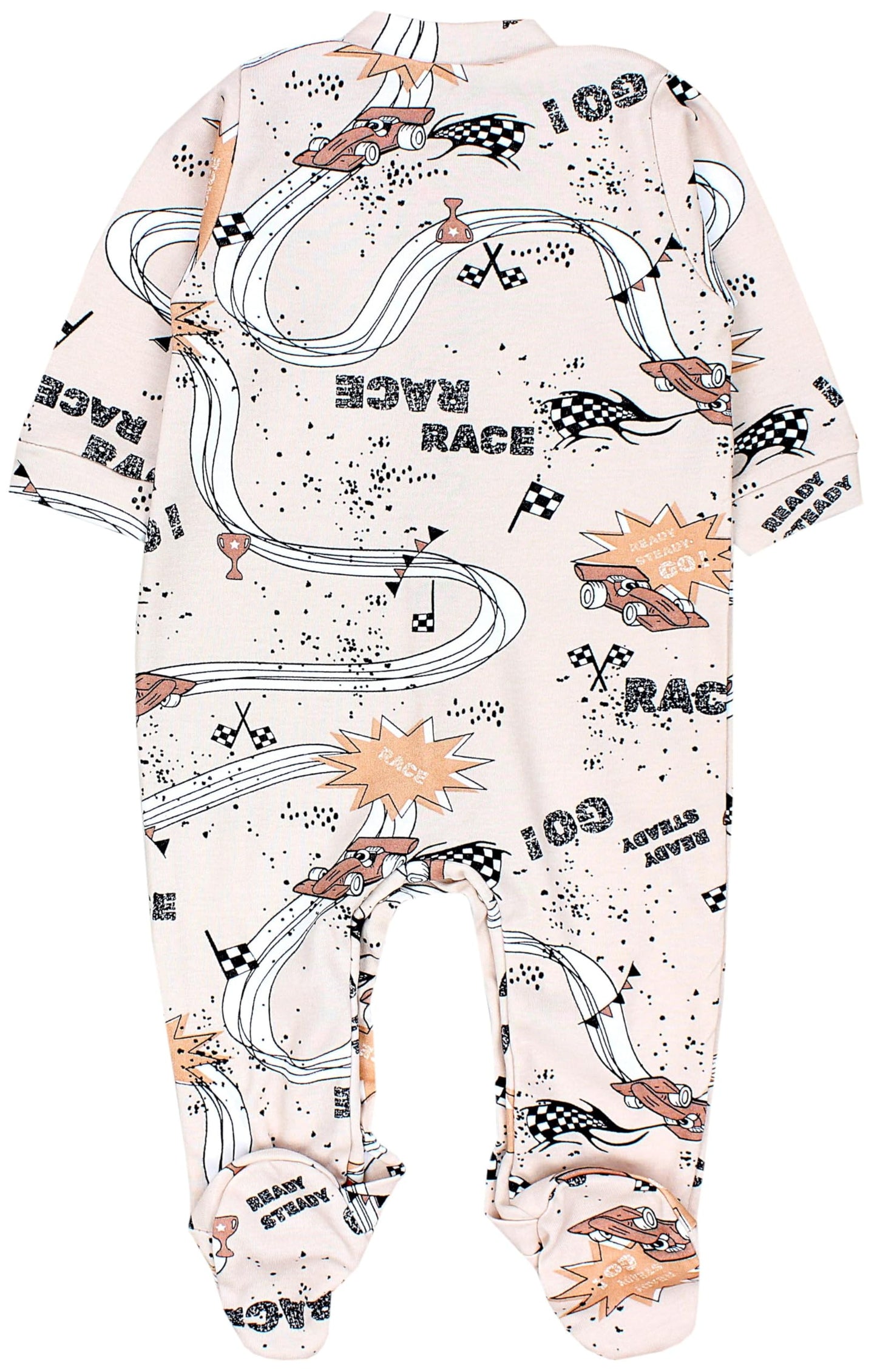 TupTam Baby Jungen Schlafstrampler Langarm Strampler Schlafanzug mit Fuß 3er Pack