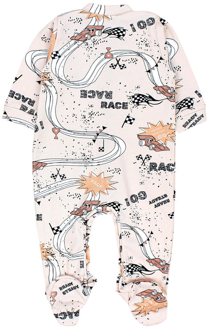 TupTam Baby Jungen Schlafstrampler Langarm Strampler Schlafanzug mit Fuß 3er Pack