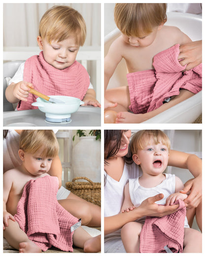 LAYNENBURG 10er-Set Premium Spucktücher Baby aus extra weichem Musselin - 100% Baumwolle - 30x50cm - Oeko Tex 100 - Musselin-tücher als Mulltücher, Mullwindeln oder Stoffwindeln (weiß)