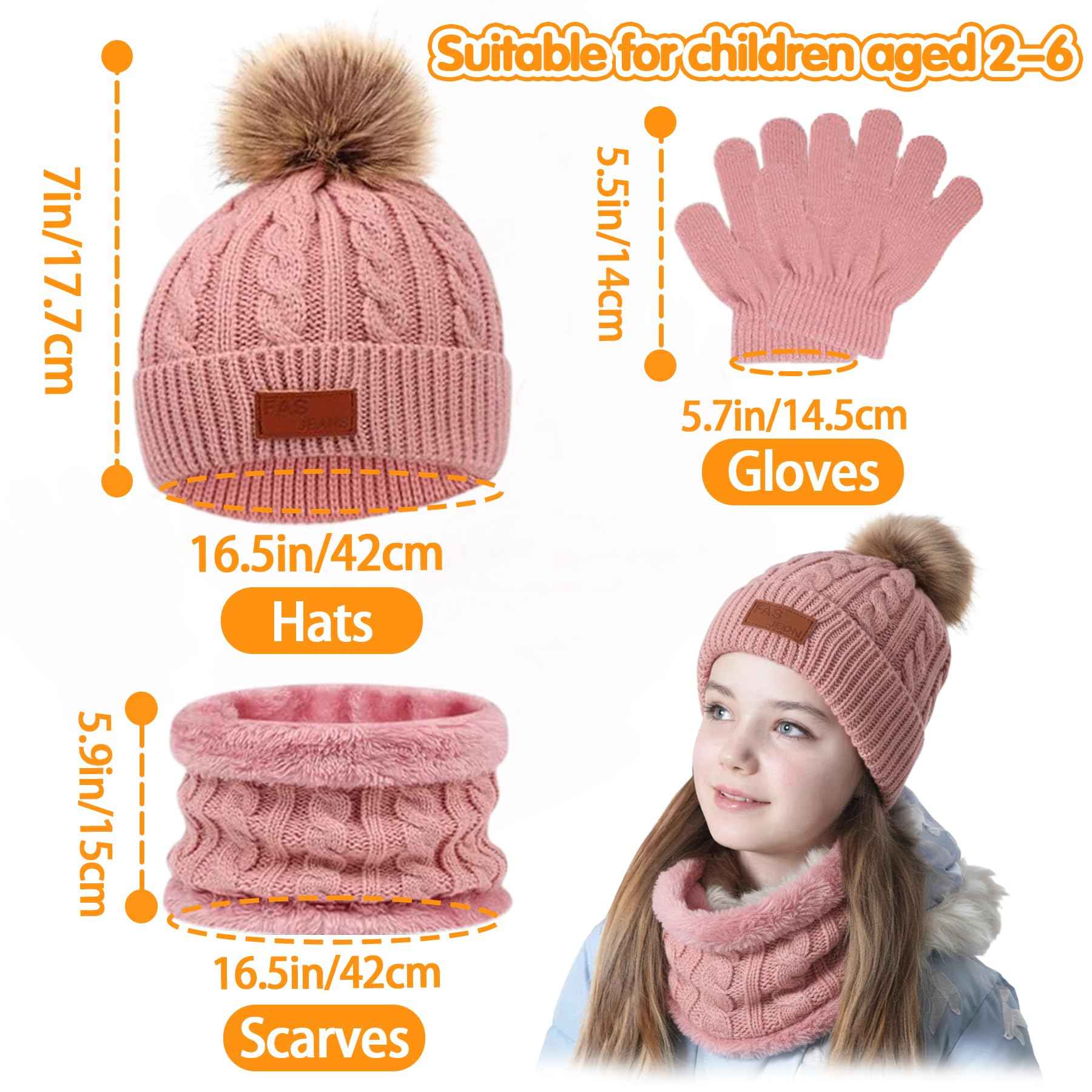 3-in-1 Children's Winter Hat Scarf Gloves Set
