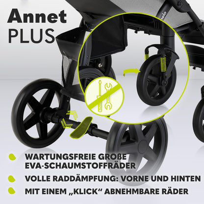 LIONELO Annet Plus Buggy up to 22 kg with Reclining Function, Small Folding Pushchair with Accessories, EVA Foam Wheels, Mosquito Net, Foot Cover Drink Holder, Basket Dreamin