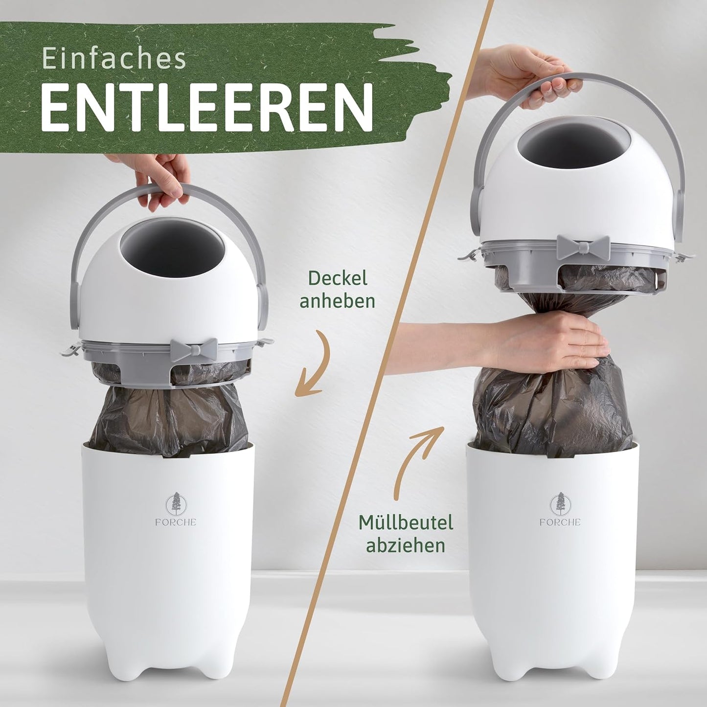 Forche® Windeleimer Baby Mülleimer Geruchsdicht Windelmülleimer ohne teure Nachfüllkassetten, perfekt für einen ganzen Tag,