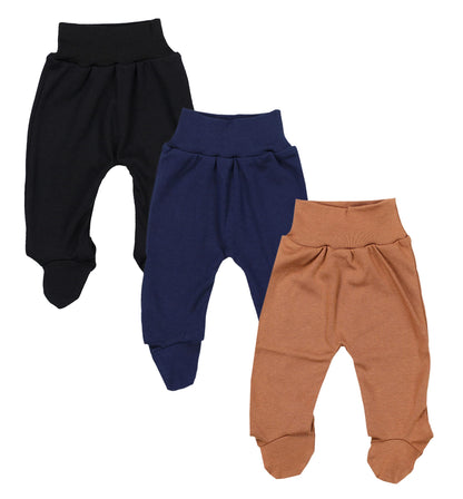 TupTam Pumphose Baby Jungen mit Fuß 3er Pack – Weiche Baby Hose aus Baumwolle mit Komfortbund