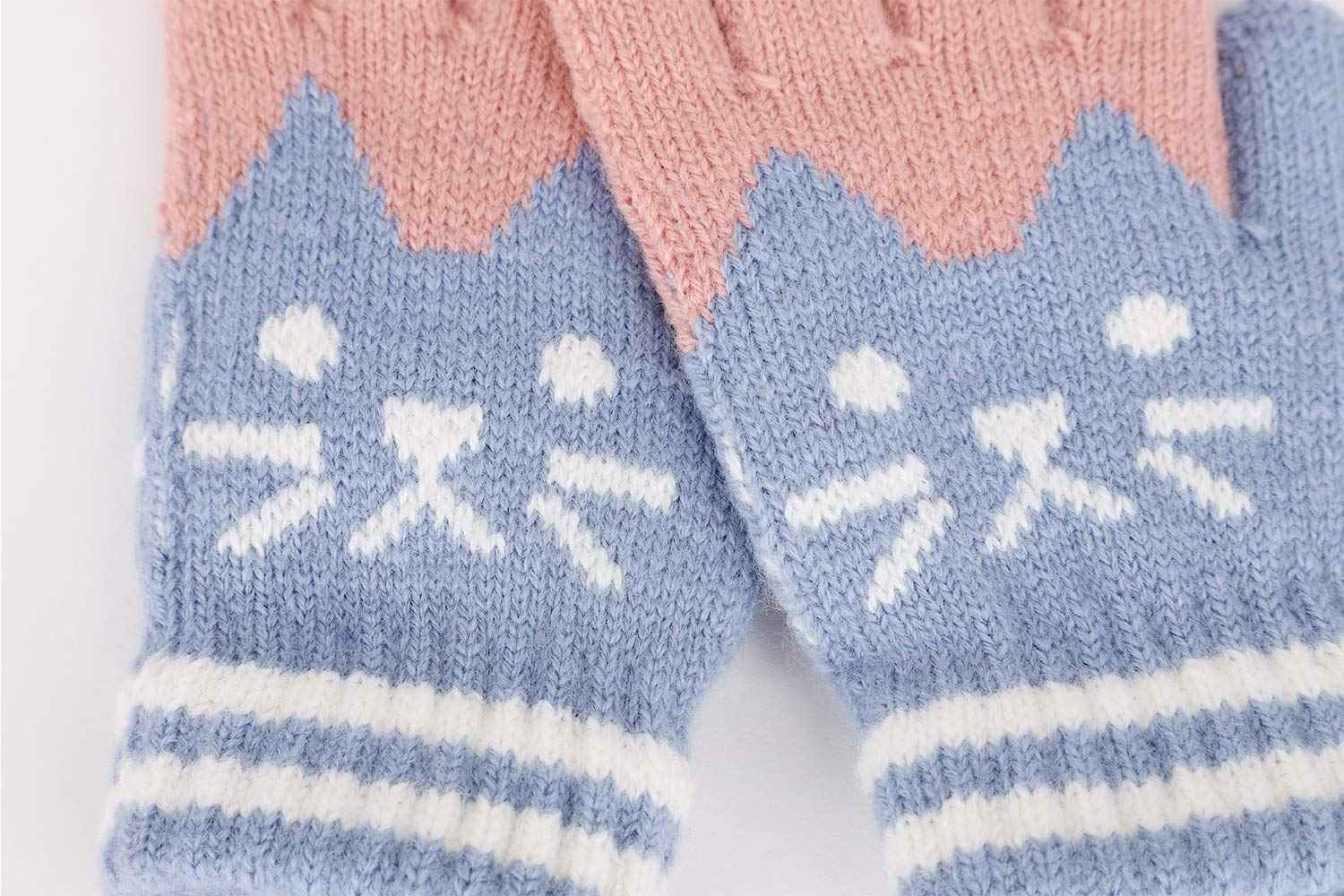 Children's Warm Winter Gloves / Mittens with Plush Lining, Cute Ski Gloves, 3 - 8 Years Old, for Skiing / Snowboarding / Playing / Running
