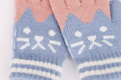 Children's Warm Winter Gloves / Mittens with Plush Lining, Cute Ski Gloves, 3 - 8 Years Old, for Skiing / Snowboarding / Playing / Running