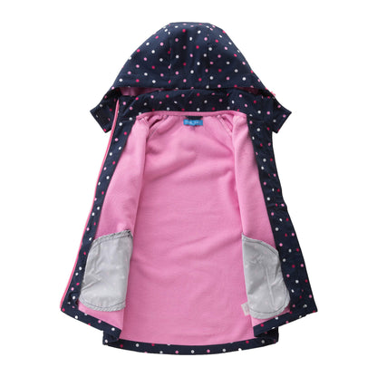 Natashas Children's Girls' Waterproof Jacket Transition Jacket Fleece Lining Warm Breathable Windproof Hiking Jacket Softshell Jacket Outdoor Jacket with Hood