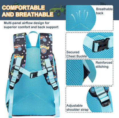 Kinderrucksack Jungen Kinder Rucksack Tagesrucksack Vorschulrucksack Kindergartentasche Schulrucksack für Schule Kita 38cm 3-8Y