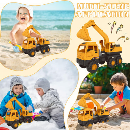 Bagger Spielzeug ab 3 jahre,Baustellenfahrzeuge Kinder,Baggerfahrzeug Geeignet als Sandspielzeug und für das Kinderzimmer,Starke & Flexible Teile,Sandkasten Kinderbagger für 2+ Jahre (Dumper)