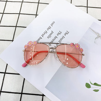 Hifot Sonnenbrille Kinder für Mädchen, Kinder Pilotenbrille mit Edelstahl Metall Gestel Kleinkind Sonnenbrille Kinder Sonnenbrillen 3-12jahre