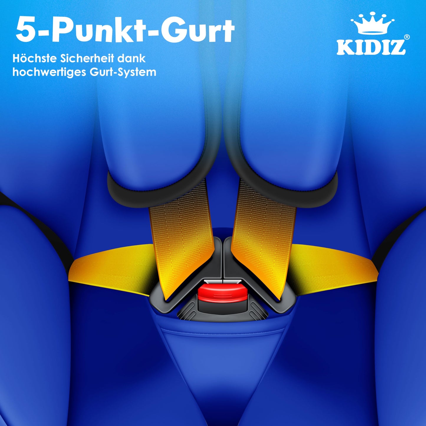 KIDIZ® Autokindersitz Kinderautositz Gruppe 1+2+3 9-36 kg 5-Punkt-Sicherheitsgurt, Autositz, Kindersitz, Einstellbare Kopfstütze, Mitwachsende Sitzerhöhung 1-12 Jahre, Stabil und Sicher