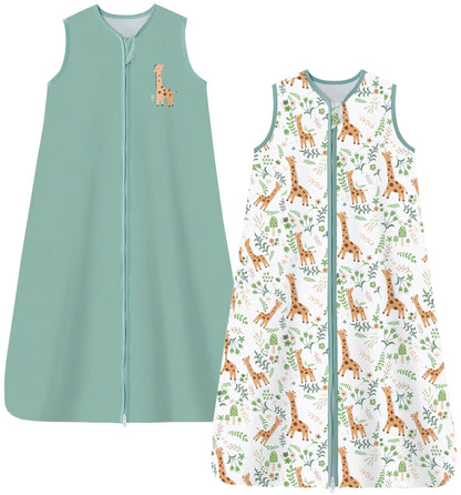 Chilsuessy Summer Baby Sleeping Bag, Small Children’s Sleeveless Pyjamas for Summer and Spring, 100 % Cotton
