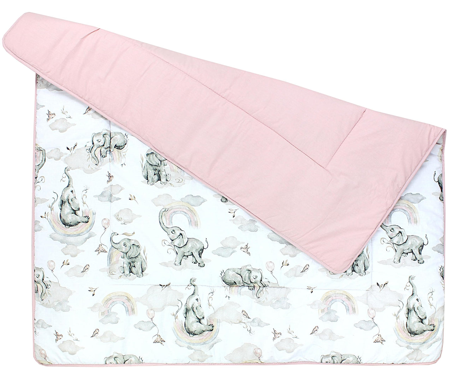 TupTam Krabbeldecke für Baby 120x120 cm - Gepolsterte Spieldecke Baby Baumwolle, XXL, OEKO-TEX, Weich & Hautfreundlich, Farbe: Wald/Beige