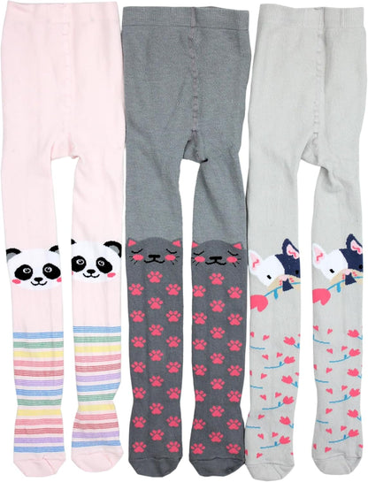 TupTam, Girls' Knitted Tights, Colourful Pattern, Pack of 6