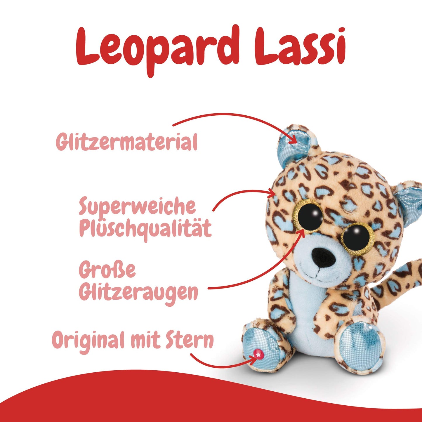 NICI Glubschis: Das Original – Waschbär Clooney 25 cm – Kuscheltier Augen – Flauschiges Plüschtier mit großen Glitzeraugen – Schmusetier für Kuscheltierliebhaber – 45569