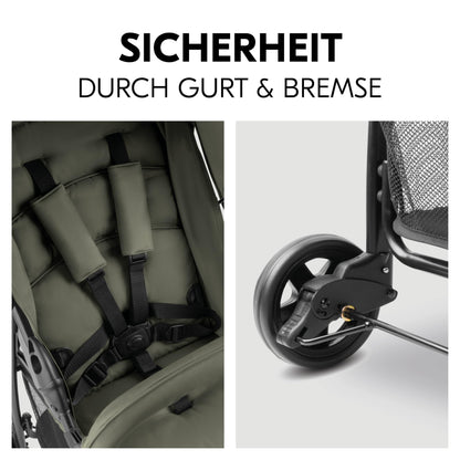 Hauck Lightweight Stroller up to 18 kg with reclining function from birth, small foldaway, sun canopy, large basket
