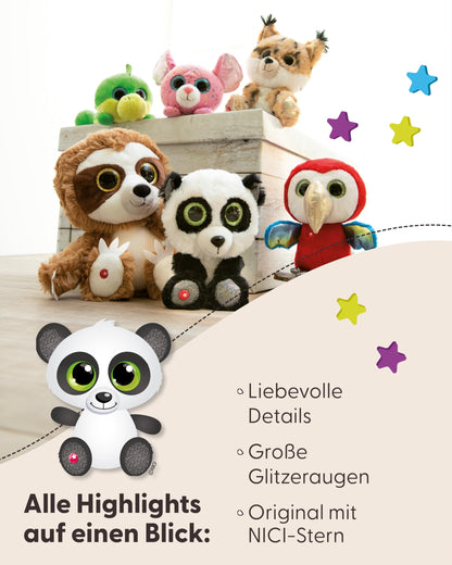 NICI GLUBSCHIS Lynx Lenzo 15cm - Dangling cuddly toy lynx with big glittery eyes - 49295 