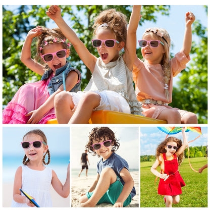 Hifot Sonnenbrille Kinder Polarisierte Sportbrille für Jungen Mädchen,UV400 Schutz Flexible Baby Sonnenbrille mit Brillenschnüre Alter von 3-12