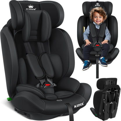 KIDIZ® Autokindersitz Kinderautositz Gruppe 1+2+3 9-36 kg 5-Punkt-Sicherheitsgurt, Autositz, Kindersitz, Einstellbare Kopfstütze, Mitwachsende Sitzerhöhung 1-12 Jahre, Stabil und Sicher - Meloni2