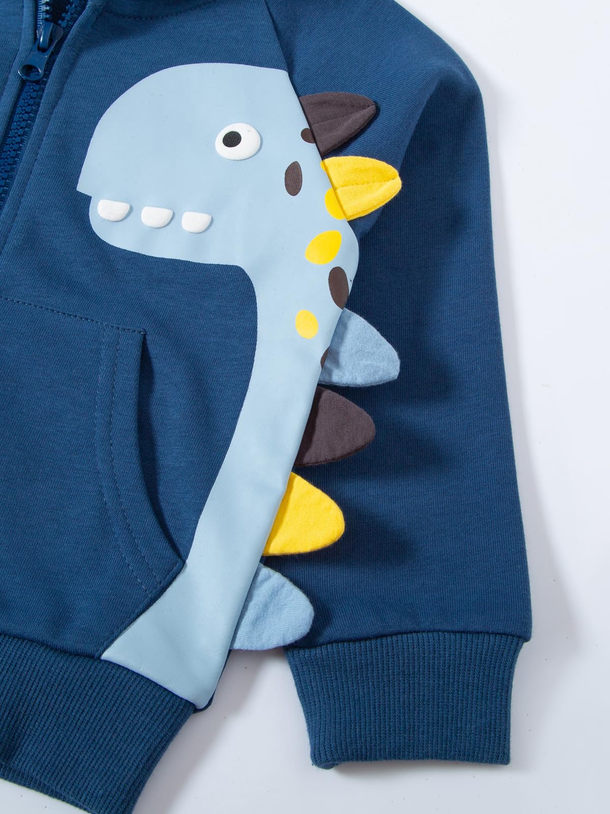 Alleen Boys' Sweat Jacket Hoodie Long Sleeve Cotton Children's Pullover Dino Hoodie Jacket with Hood and Zip 