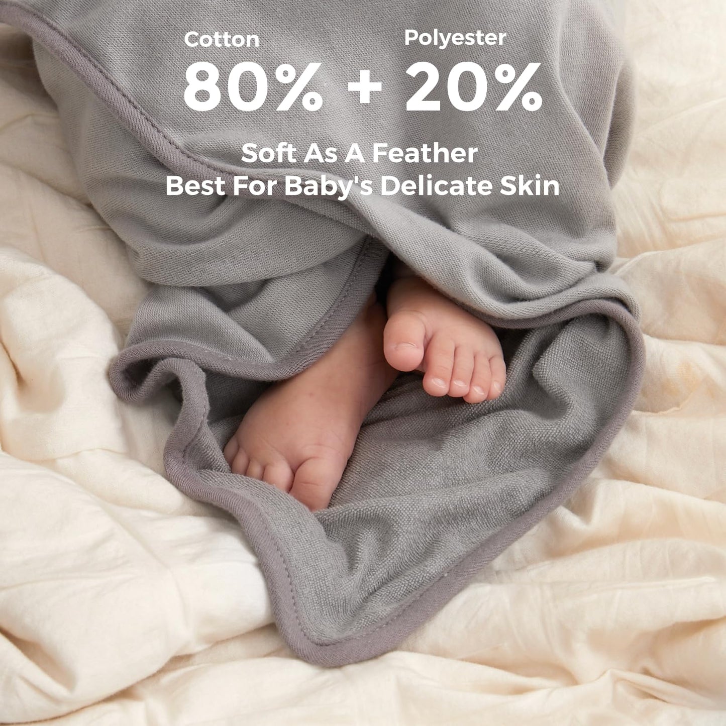 Momcozy Bambus Baby Badetücher Set 5er Pack, Babyhandtuch mit Kapuze , Waschlappen 3 Stück, Baby Bad Handschuh 1 Stück, Extrem Weich, Atmungsaktiv, Geeignet für Mädchen und Jungen
