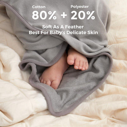 Momcozy Bambus Baby Badetücher Set 5er Pack, Babyhandtuch mit Kapuze , Waschlappen 3 Stück, Baby Bad Handschuh 1 Stück, Extrem Weich, Atmungsaktiv, Geeignet für Mädchen und Jungen