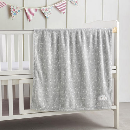 CREVENT Kleine Flauschige warme Baby-Überwurfdecke für Jungen, Kleinkinder, Kinderbett, Kinderwagen, 75 cm x 100 cm, graue Wolke