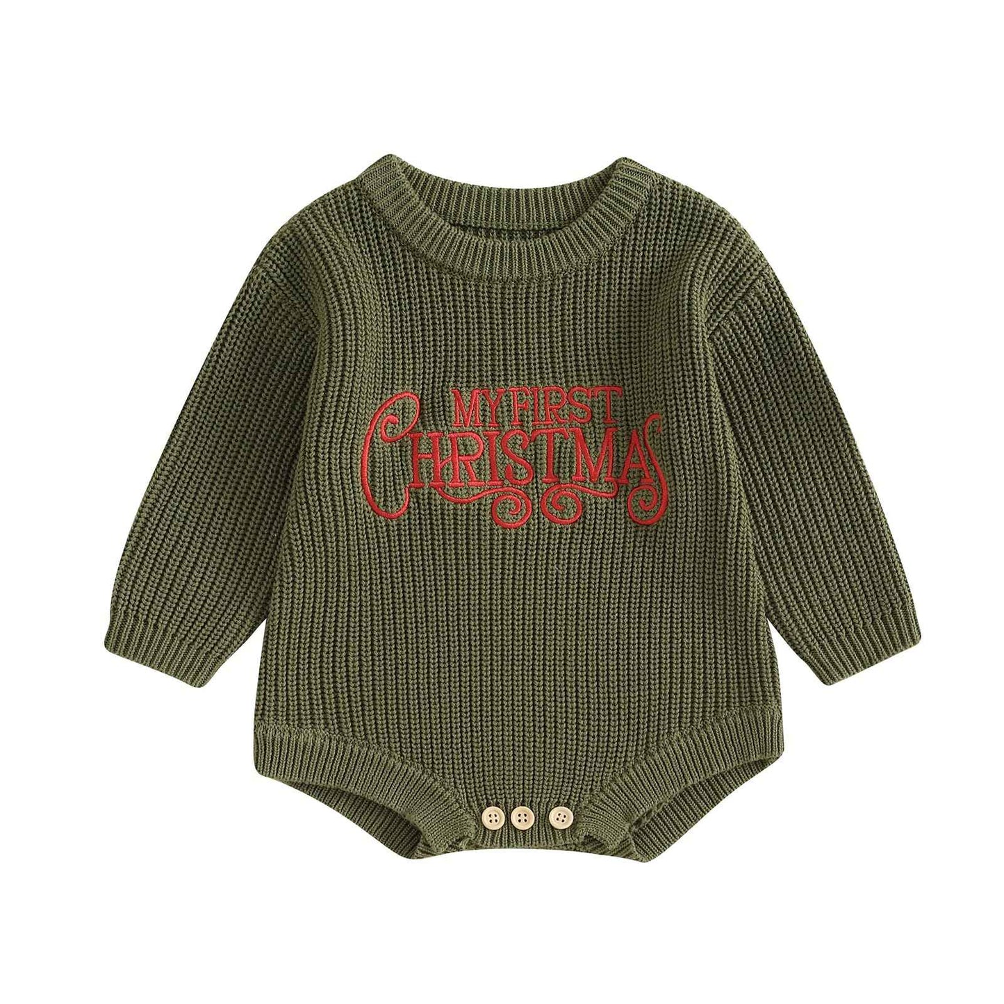 Geagodelia Knitted Christmas Romper Baby Girl Boy Christmas Jumper My First Christmas Newborn Baby Jumper Romper Bodysuit Christmas Jumper