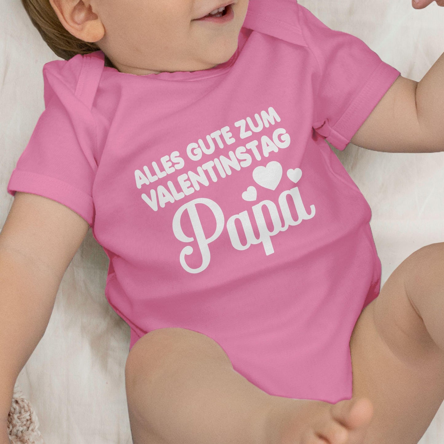 Baby Body Junge Mädchen - Partner - Alles gute zum Valentinstag Papa - weiß