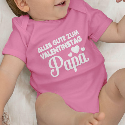 Baby Body Junge Mädchen - Partner - Alles gute zum Valentinstag Papa - weiß