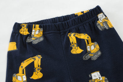 Kinder Jungen Pyjamas Langarm Baumwolle Winter Pyjama Set Feuerwehrauto Dinosaurier Bagger Traktor Zug Zweiteilige Nachtwäsche 1-7 Jahre 92 98 104 110 116 122