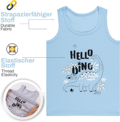 LOREZA ® 5 Pack Jungen Unterhemden aus Baumwolle Tank Top Unterwäsche Knaben
