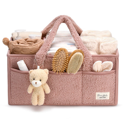 Baby Windel Caddy Organizer für Wickelauflage, Aufbewahrungskorb für Windeln und Tücher, Geschenk für Babyparty, Autowagen Organizer, Kindergarten Windel Organizer, Laptop