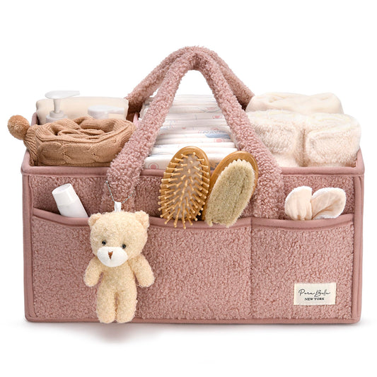 Baby Windel Caddy Organizer für Wickelauflage, Aufbewahrungskorb für Windeln und Tücher, Geschenk für Babyparty, Autowagen Organizer, Kindergarten Windel Organizer, Laptop